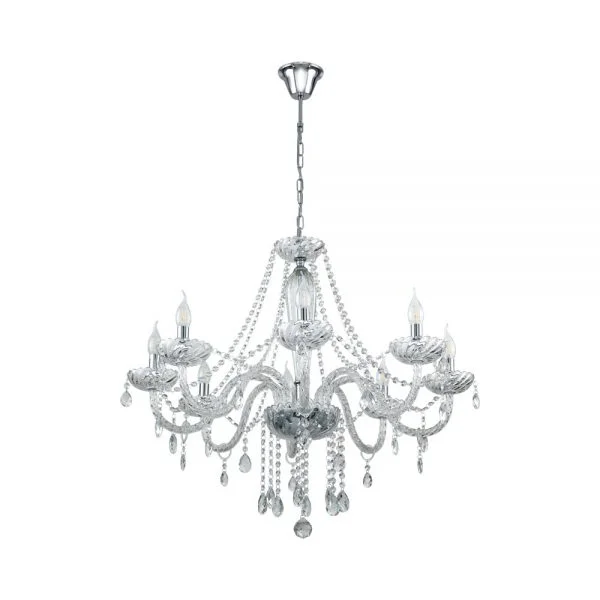 Eglo 39101 İç Mekan " Basılano 1 " Krom Renk Dökme Çelik Sarkıt Lamba Ip20 E14 Max: 8X40W  Çap: 82 Cm
