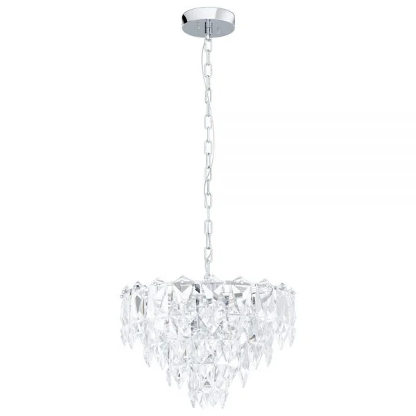 Eglo 39723 İç Mekan " Carvarıo " Krom Renk Dökme Çelik Sarkıt Lamba Ip20 E14 Max: 7X40W  Çap: 47 Cm