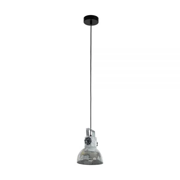 Eglo 49619 İç Mekan " Barnstaple " Siyah Renk Dökme Çelik Tekli Sarkıt Lamba Ip20 E27 Max: 1X40W  Çap: 17,5 Cm