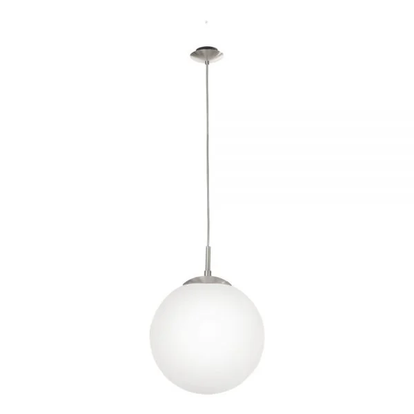 Eglo 85263 İç Mekan " Rondo " Mat Nikel Renk Dökme Çelik Tekli Sarkıt Lamba Ip20 E27 Max: 1X60W  Çap: 30 Cm