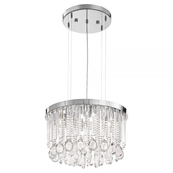 Eglo 93425 İç Mekan " Calaonda " Krom Renk Paslanmaz Çelik Sarkıt Aydınlatması Ip20 G9-Eco Max: 7X33W  Çap: 50 Cm