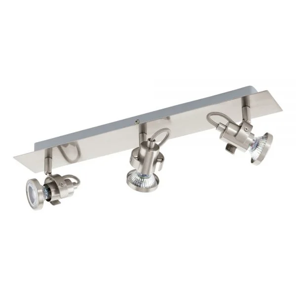 Eglo 94146 İç Mekan " Tukon 3 " Mat Nikel Renk Dökme Çelik Sıva Üstü Spot Aydınlatma Ip20 Gu10-Led Max: 3X3W En: 46 Cm