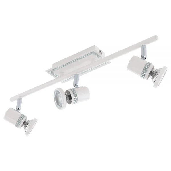 Eglo 94284 İç Mekan " Bonares " Beyaz, Krom Renk Dökme Çelik Sıva Üstü Spot Aydınlatma Ip20 Gu10-Led Max: 3X3,3W En: 48,5 Cm