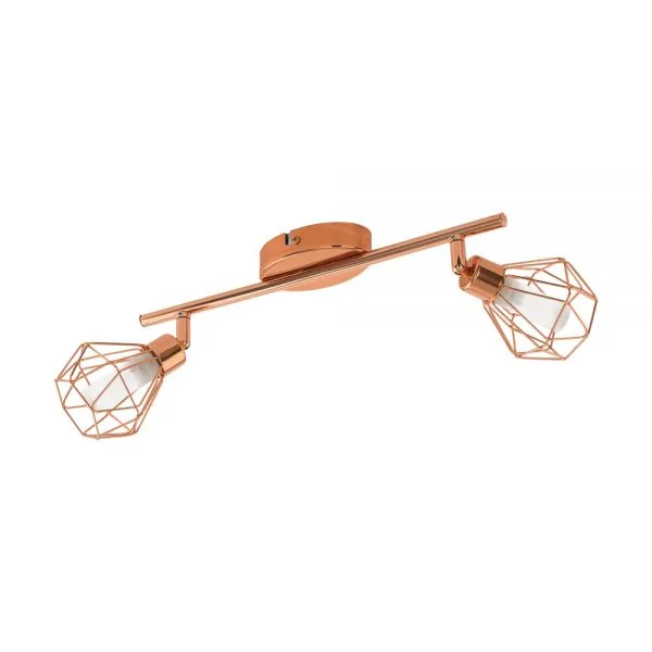 Eglo 95546 İç Mekan " Zapata " Bakır Renk Dökme Çelik Sıva Üstü Spot Aydınlatma Ip20 G9-Led Max: 2X3W En: 36 Cm