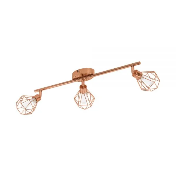 Eglo 95547 İç Mekan " Zapata " Bakır Renk Dökme Çelik Sıva Üstü Spot Aydınlatma Ip20 G9-Led Max: 3X3W En: 51,5 Cm