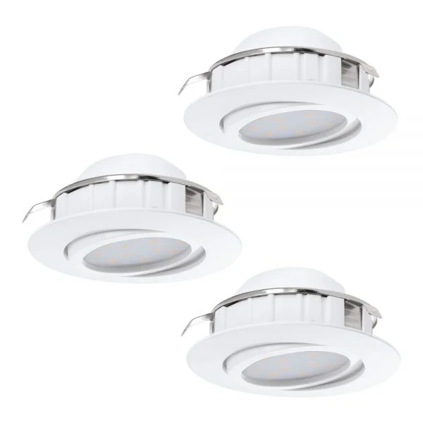 EGLO 95851 İç Mekan " PINEDA "  beyaz plastik Gömme   Aydınlatma.    Çap: 8,4 cm Delik çapı: 7,2 cm LED Duy: 3X4,9W Ampul dahildir. IP20 3000K 1080