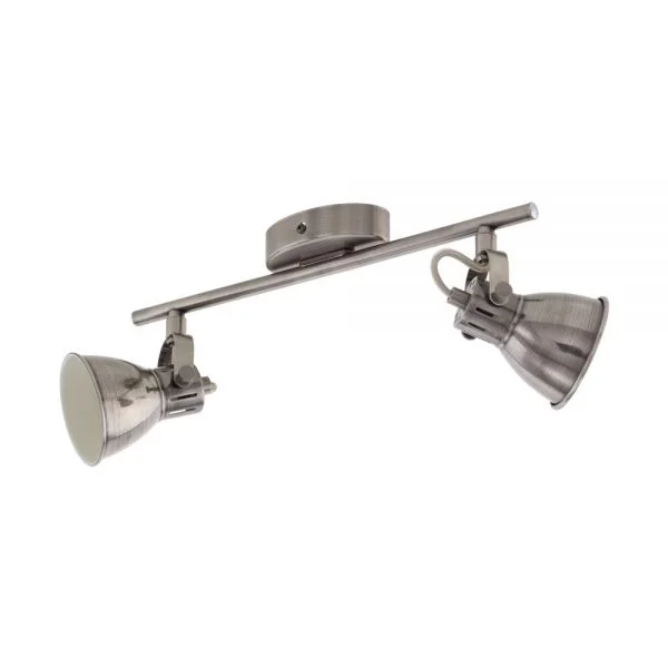 Eglo 96553 İç Mekan " Seras " Antik Nikel, Krem Renk Dökme Çelik Sıva Üstü Spot Aydınlatma Ip20 Gu10-Led Max: 2X3W En: 37 Cm