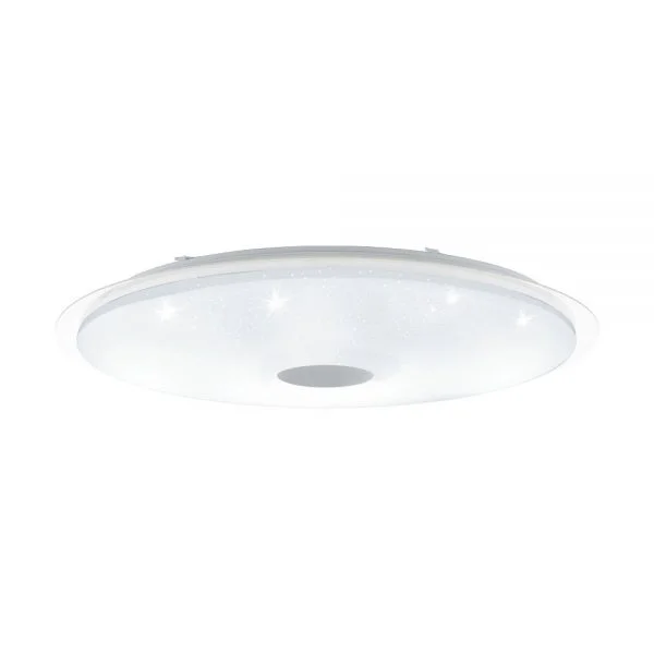 Eglo 97738 İç Mekan " Lancıano " Beyaz, Şeffaf Renk Dökme Çelik Tavan Aydınlatması Ip20 Led Max: 56W  Çap: 86 Cm