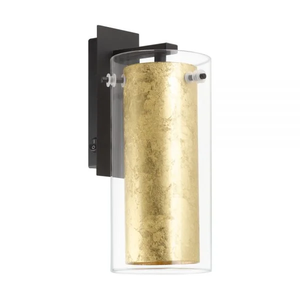 Eglo 97839 İç Mekan " Pınto Gold " Siyah Renk Dökme Çelik Duvar Aydınlatması Ip20 E27 Max: 1X40W En: 11 Cm