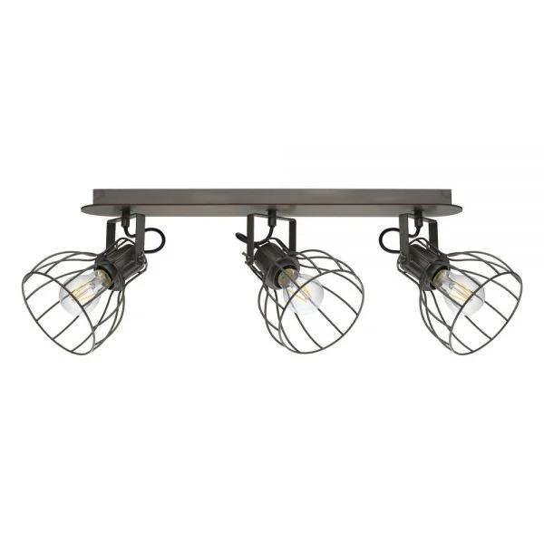 Eglo 98136 İç Mekan " Sambatello " Kahverengi, Gümüş Renk Ahşap, Çelik Sıva Üstü Spot Aydınlatma Ip20 E27 Max: 3X40W En: 57,5 Cm