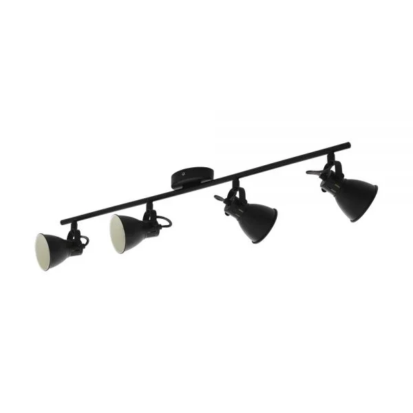 Eglo 98408 İç Mekan " Seras 2 " Siyah Renk Dökme Çelik Sıva Üstü Spot Aydınlatma Ip20 Gu10-Led Max: 4X3W En: 77 Cm