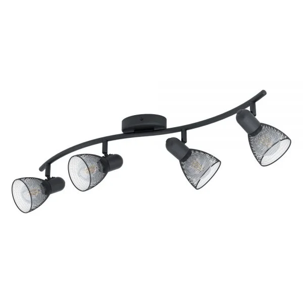 Eglo 98623 İç Mekan " Carovıgno " Siyah Renk Dökme Çelik Sıva Üstü Spot Aydınlatma Ip20 E14 Max: 4X40W En: 64 Cm
