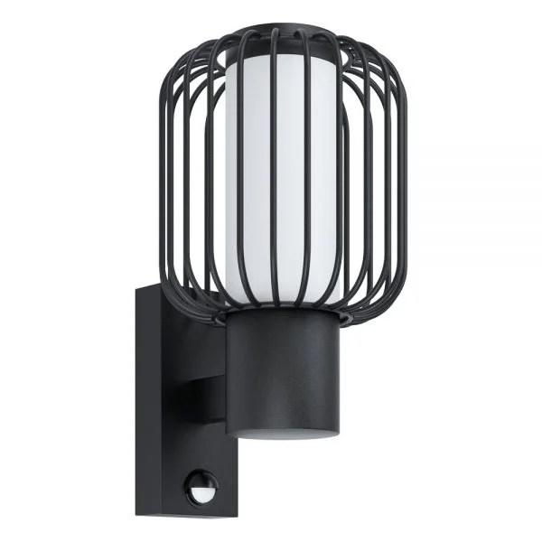 Eglo 98722 Dış Mekan " Ravello " Siyah Galvanizli Çelik Sensörlü Duvar Aplik Aydınlatma E27 Max: 1X28W Ip44 Boy: 32 Cm   