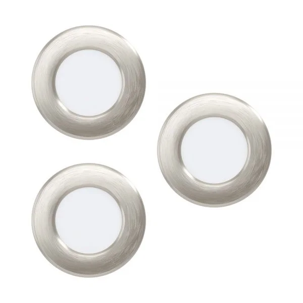 EGLO 99141 İç Mekan " FUEVA 5 "  Mat nikel dökme çelik Gömme   Aydınlatma.    Çap: 8,6 cm Delik çapı: 7,5 cm LED Duy: 3X2,7W Ampul dahildir. IP20 3000K 990