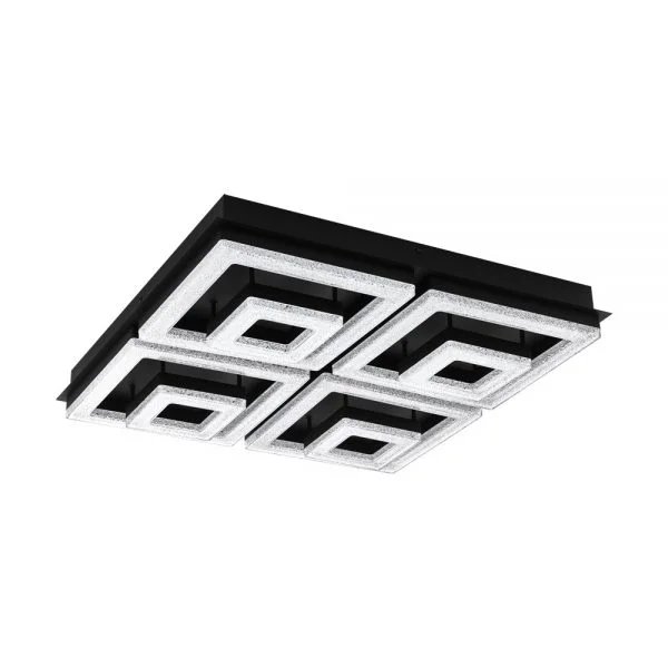 Eglo 99328 İç Mekan " Fradelo 1 " Siyah Renk Dökme Çelik Tavan Aydınlatması Ip20 Led Max: 46,5W En: 52 Cm