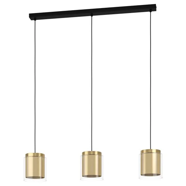 Eglo 99654 İç Mekan " Lagunıtas " Siyah, Pirinç, Altın Renk Dökme Çelik Sarkıt Aydınlatması Ip20 E27 Max: 3X40W En: 91 Cm
