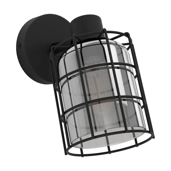 Eglo 99711 İç Mekan " Consaca " Siyah Renk Dökme Çelik Sıva Üstü Spot Aydınlatma Ip20 E27 Max: 1X28W En: 12 Cm