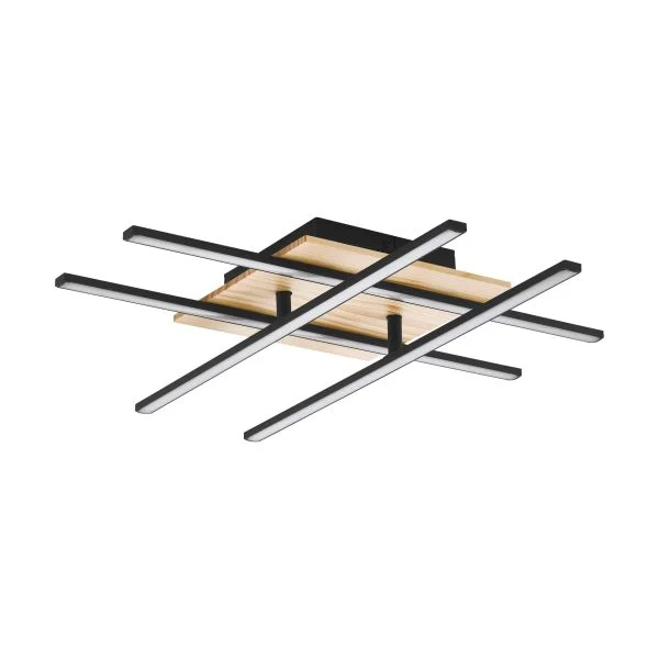 Eglo TEŞHİR 99793 İç Mekan " Marınello 1 " Siyah, Kahverengi Renk Alüminyum, Çelik, Ahşap Tavan Aydınlatması Ip20 Led Max: 4X5,3W En: 50 Cm