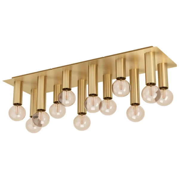 Eglo 39961 İç Mekan " Marzeno " Fırçalanmış Pirinç Renk Dökme Çelik Tavan Lambası Ip20 E27 Max: 12X40W En: 93 Cm