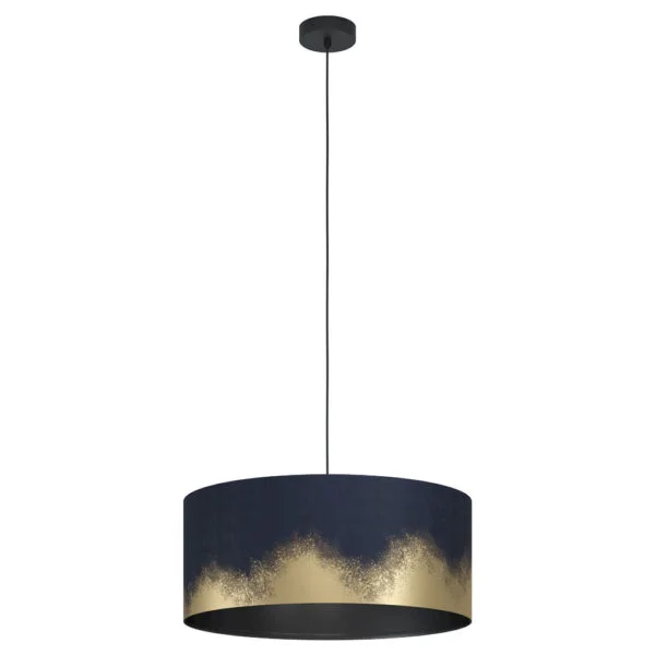Eglo 39974 İç Mekan " Casuarıta " Siyah Renk Dökme Çelik Tekli Sarkıt Lamba Ip20 E27 Max: 1X40W  Çap: 53 Cm