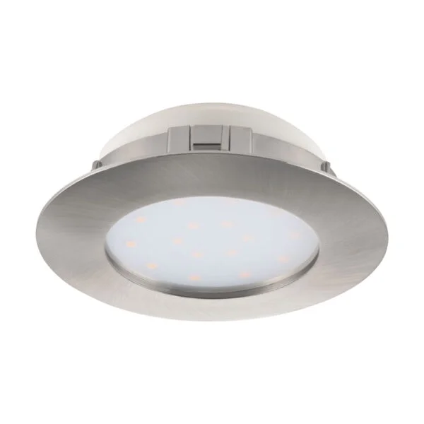 EGLO 95889 İç Mekan " PINEDA "  Mat nikel plastik Gömme   Aydınlatma.    Çap: 10,2 cm Delik çapı: 8,7 cm LED Duy: 12W Ampul dahildir. IP20-44 3000K 1000