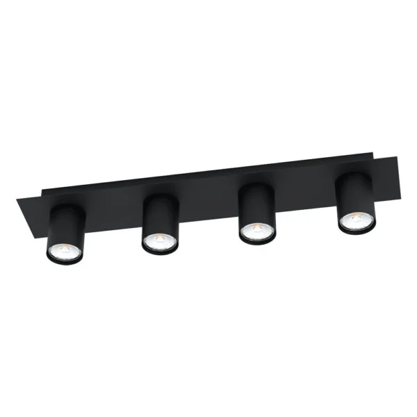 Eglo 99515 İç Mekan " Valcasotto " Siyah Renk Dökme Çelik Tavan Aydınlatması Ip20 Gu10-Led Max: 4X4,5W En: 57 Cm