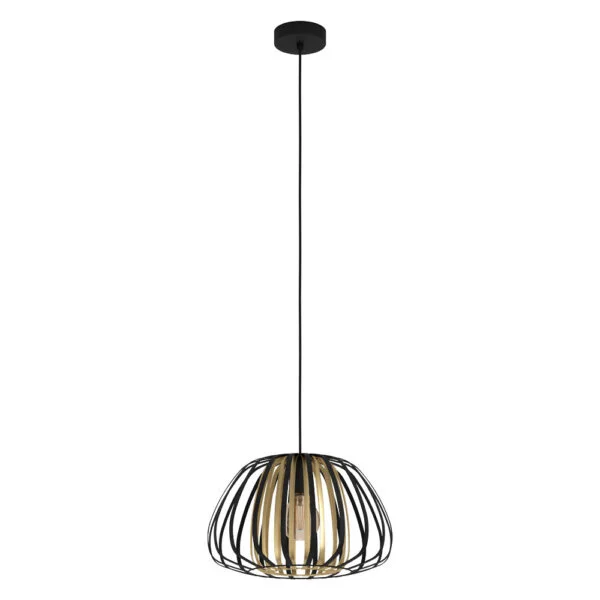 Eglo 99666 İç Mekan " Encınıtos " Siyah, Altın Renk Dökme Çelik Tekli Sarkıt Aydınlatması Ip20 E27 Max: 1X40W  Çap: 37,5 Cm