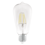 Eglo 110012 E27-LED-ST64 Ampul 1X7W Şeffaf 2700K 806 Lümen