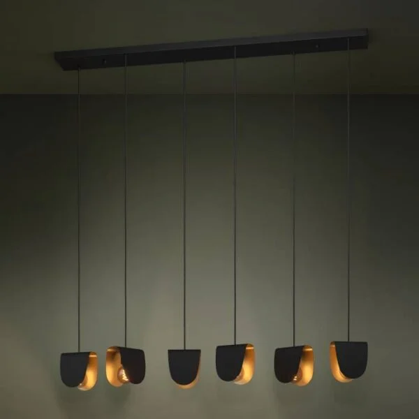 Eglo 390184 İç Mekan " Serenara " Siyah, Altın Renk Dökme Çelik Sarkıt Lamba Ip20 E27 Max: 6X40W En: 138 Cm
