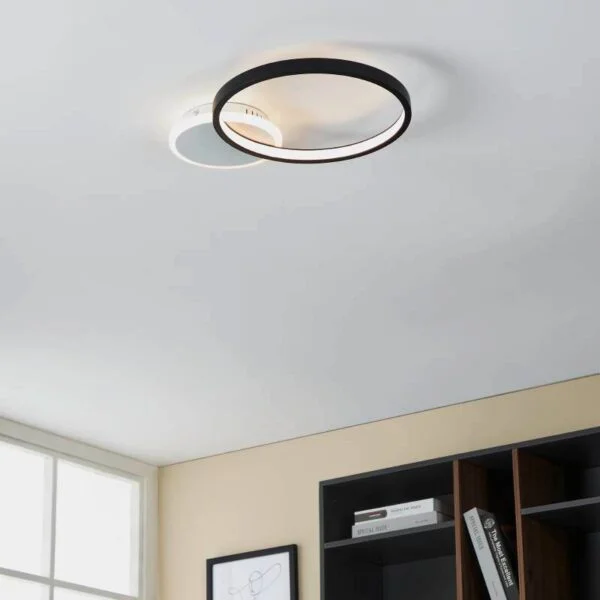 Eglo 900421 İç Mekan " Gafares " Siyah, Beyaz Renk Alüminyum, Çelik Led Tavan Lambası Ip20 Max: 15W En: 40,5 Cm