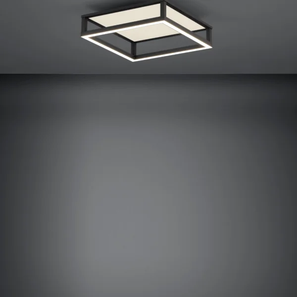 Eglo 390018 İç Mekan " Macellara " Siyah Renk Dökme Çelik Led Tavan Lambası Ip20 Max: 2X9,5W;4X2,6W En: 45 Cm