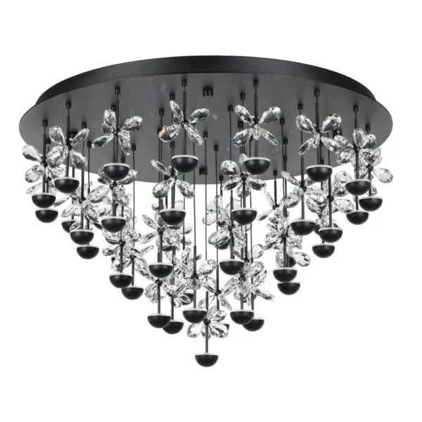 Eglo 390303 İç Mekan " Pıanopolı 2 " Siyah Renk Dökme Çelik Led Tavan Lambası Ip20 Max: 43X1,8W  Çap: 78 Cm