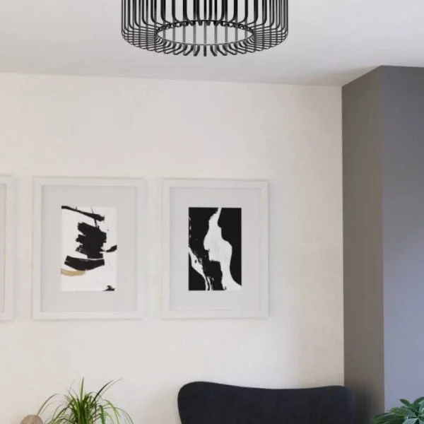 Eglo 900722 İç Mekan " Gınestrone-Z " Siyah Renk Dökme Çelik Led Tavan Lambası Ip20 Max: 22W  Çap: 45 Cm