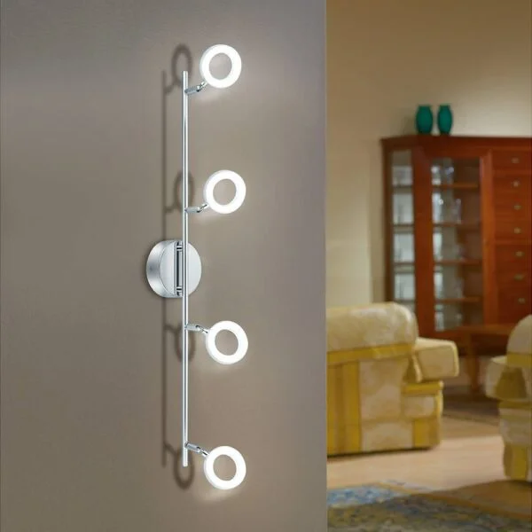 Eglo 31362 İç Mekan " Naudella " Krom Renk Çelik, Alüminyum Led Sıva Üstü Spot Lambası Ip20 Max: 4X5W En: 80,5 Cm