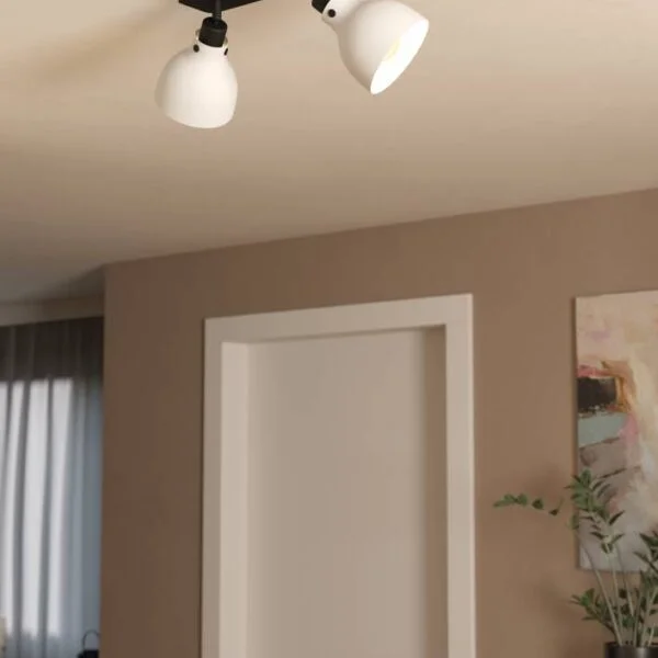 Eglo 43828 İç Mekan " Matlock " Gri, Siyah Renk Çelik, Ahşap Sıva Üstü Spot Lambası Ip20 E27 Max: 2X40W En: 52 Cm