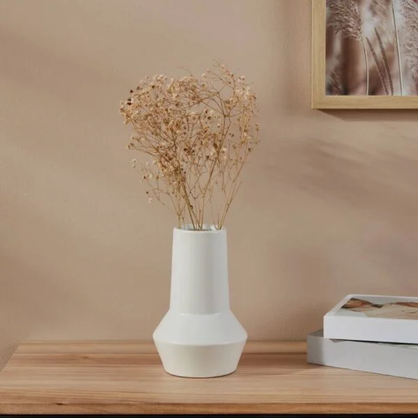 Eglo 421024 "Hırado" 20cm Yüksekliğinde 13cm Çapında Beyaz Seramik Vazo