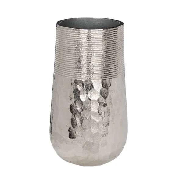 Eglo 421304 "Nılgaut" Nikel Dekoratif Metal Vazo 28cm Yüksekliğinde 16cm Çapında Nikel Vazo