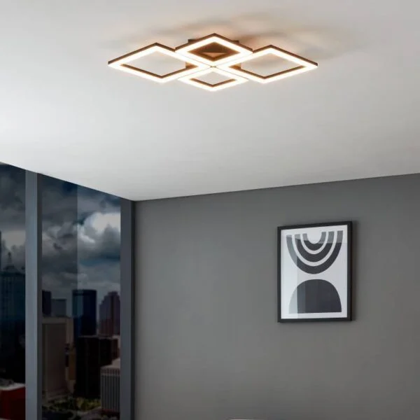 Eglo 900318 İç Mekan " Paranday-Z " Siyah Renk Dökme Çelik Led Tavan Lambası Ip20 Max: 42W En: 47 Cm