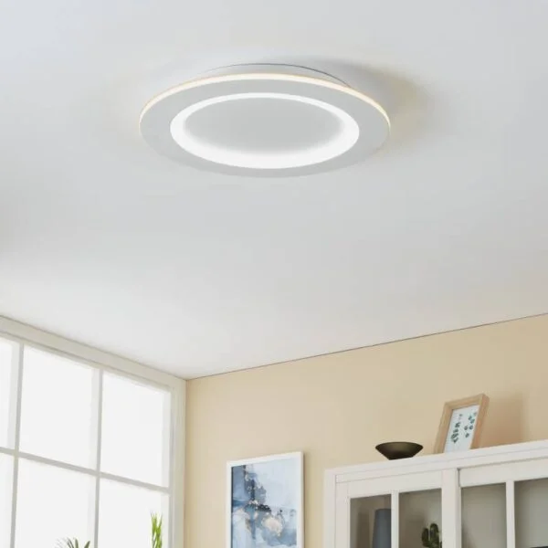 Eglo 900486 İç Mekan " Padrogıano-Z " Beyaz Renk Dökme Çelik Led Tavan Lambası Ip20 Max: 26,5W  Çap: 45 Cm