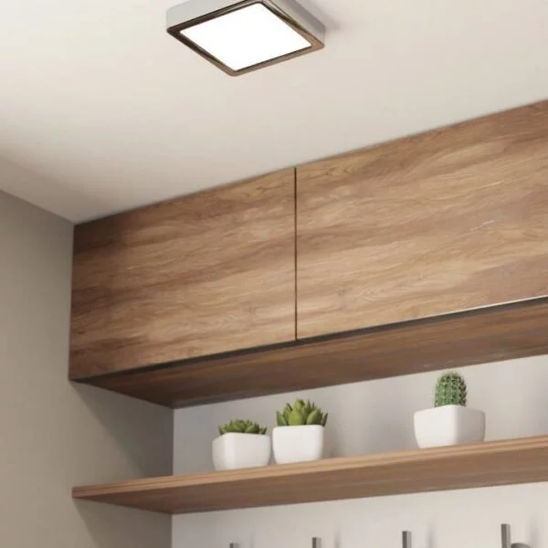 Eglo 900649 İç Mekan " Fueva 5 " Krom Renk Dökme Çelik Led Sıva Üstü Tavan Lambası Ip44 Max: 11W En: 16 Cm
