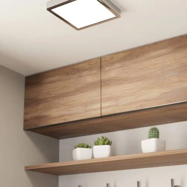Eglo 900651 İç Mekan " Fueva 5 " Krom Renk Dökme Çelik Led Sıva Üstü Tavan Lambası Ip44 Max: 17W En: 21 Cm