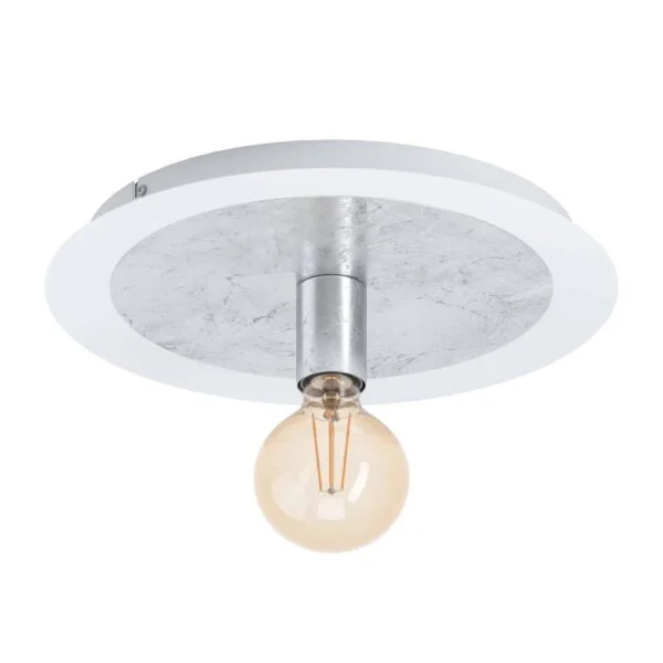 Eglo 97494 İç Mekan " Passano " Beyaz, Gümüş Renk Dökme Çelik Tavan Aydınlatması Ip20 E27-Led-G80 Max: 1X4W  Çap: 35 Cm